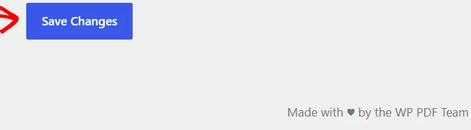 Save Changes button with an arrow pointing to it